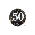 Palloncino Happy Birthday 50 Anni scintillante standard shape 18" (45cm) in mylar, 1pz.