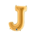 Palloncino Lettera J Oro super shape 40" (101cm) in mylar, 1pz.