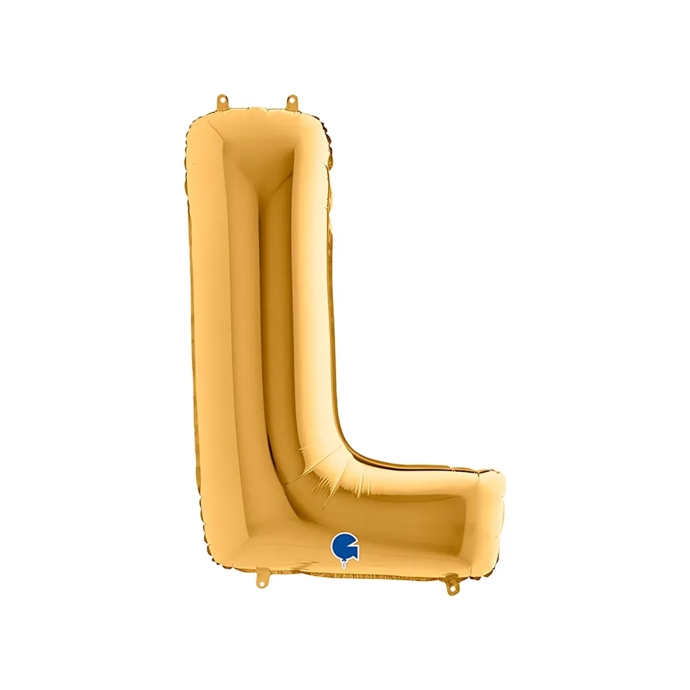 Palloncino Lettera L Oro super shape 40" (101cm) in mylar, 1pz.