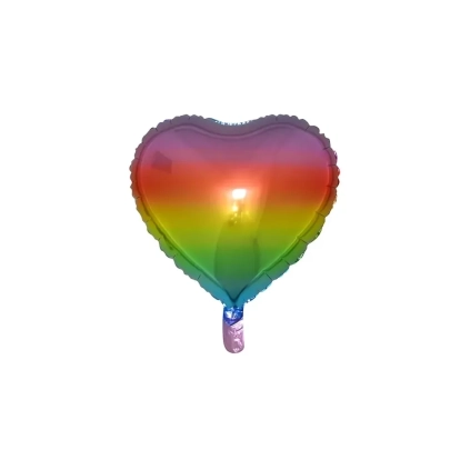 Palloncino Cuore Arcobaleno standard shape 18" (45cm) in mylar, 1pz.