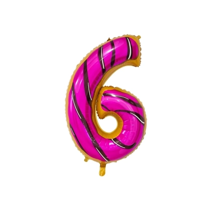 Palloncino numero 6 Candy super shape 34" (86cm) in mylar, 1pz.