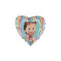 Palloncino cuore Masha e Orso 18 Arcobaleno standard shape 18" (45cm) in mylar, 1pz.