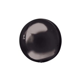 Palloncino Sfera Nera standard shape 22" (55cm) in mylar, 1pz.