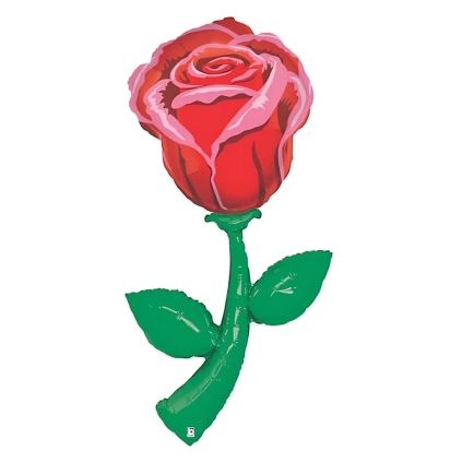 Palloncino Rosa Rossa mega shape 60" (152cm) in mylar, 1pz.