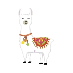 Palloncino Lama Bianco mega shape 45" (114cm) in mylar, 1pz.