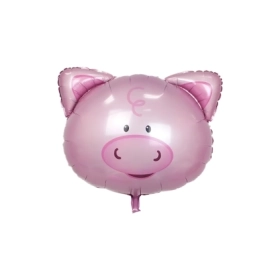 Palloncino testa Maialino super shape 29" (73cm) in mylar, 1pz.