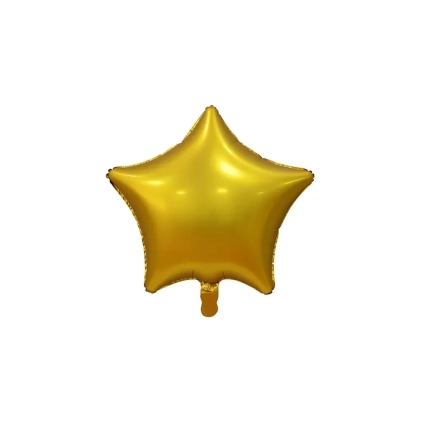 Palloncino Stella Oro Satinato standard shape 19" (48cm) in mylar, 1pz.