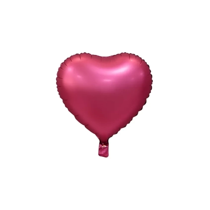 Palloncino Cuore Fuxia Satinato standard shape 18" (45cm) in mylar, 1pz.