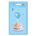 Palloncino Nano Cuore Celeste con bastoncino nano shape 3" (7cm) in mylar, 1pz.