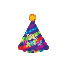 Palloncino Let's Party Cappellino di Compleanno super shape 28" (71cm) in mylar, 1pz.