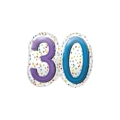 Palloncino numero 30 multicolor super shape 25" (63cm) in mylar, 1pz.
