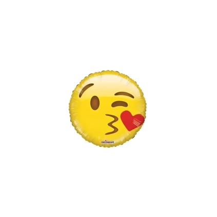 Palloncini Smiley Kiss mini shape 9" (22cm) in mylar, 5pz.