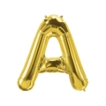 Palloncino Lettera A Oro super shape 40" (101cm) in mylar, 1pz.