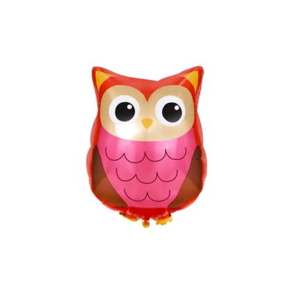 Palloncino Gufo Rosa standard shape 22" (55cm) in mylar, 1pz.