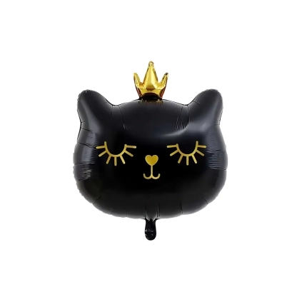 Palloncino Gatto Nero con Corona SuperShape super shape 29" (73cm) in mylar, 1pz.