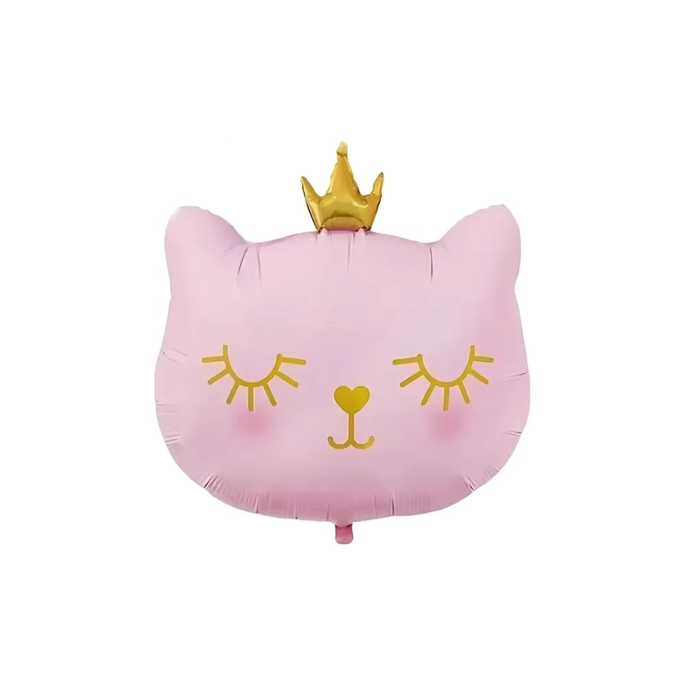 Palloncino Gatta Rosa con Corona SuperShape super shape 29" (73cm) in mylar, 1pz.