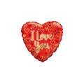 Palloncino I Love You Oro e Rosso cuore standard shape 18" (45cm) in mylar, 1pz.