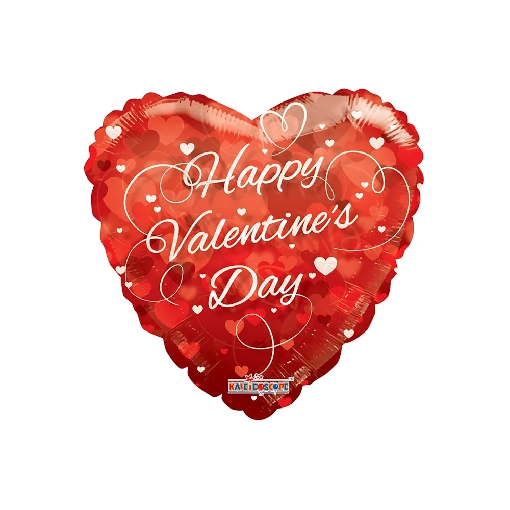 Palloncino Happy Valentine's Day Cuori cuore super shape 36" (91cm) in mylar, 1pz.