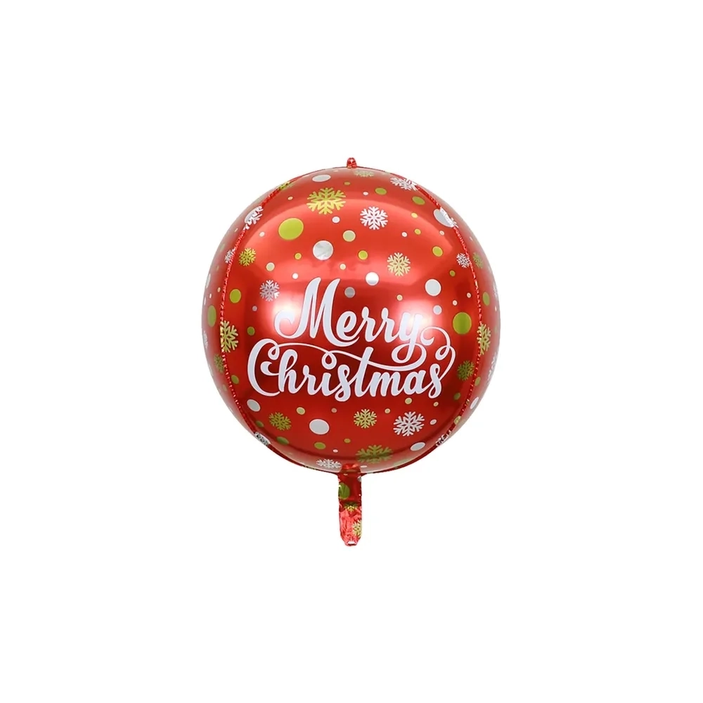 Palloncino Merry Christmas Sfera standard shape 22" (55cm) in mylar, 1pz.
