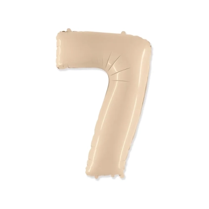 Palloncino numero 7 Crema super shape 40" (101cm) in mylar, 1pz.