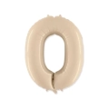 Palloncino numero 0 Crema super shape 40" (101cm) in mylar, 1pz.