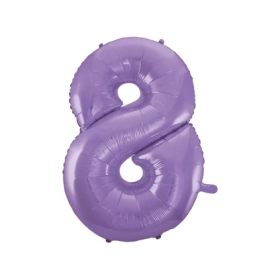 Palloncino numero 8 Satin Velvet lilla super shape 40" (101cm) in mylar, 1pz.
