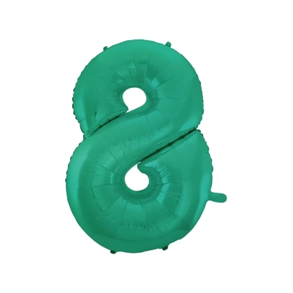 Palloncino numero 8 Satin Velvet Acquamarina super shape 40" (101cm) in mylar, 1pz.