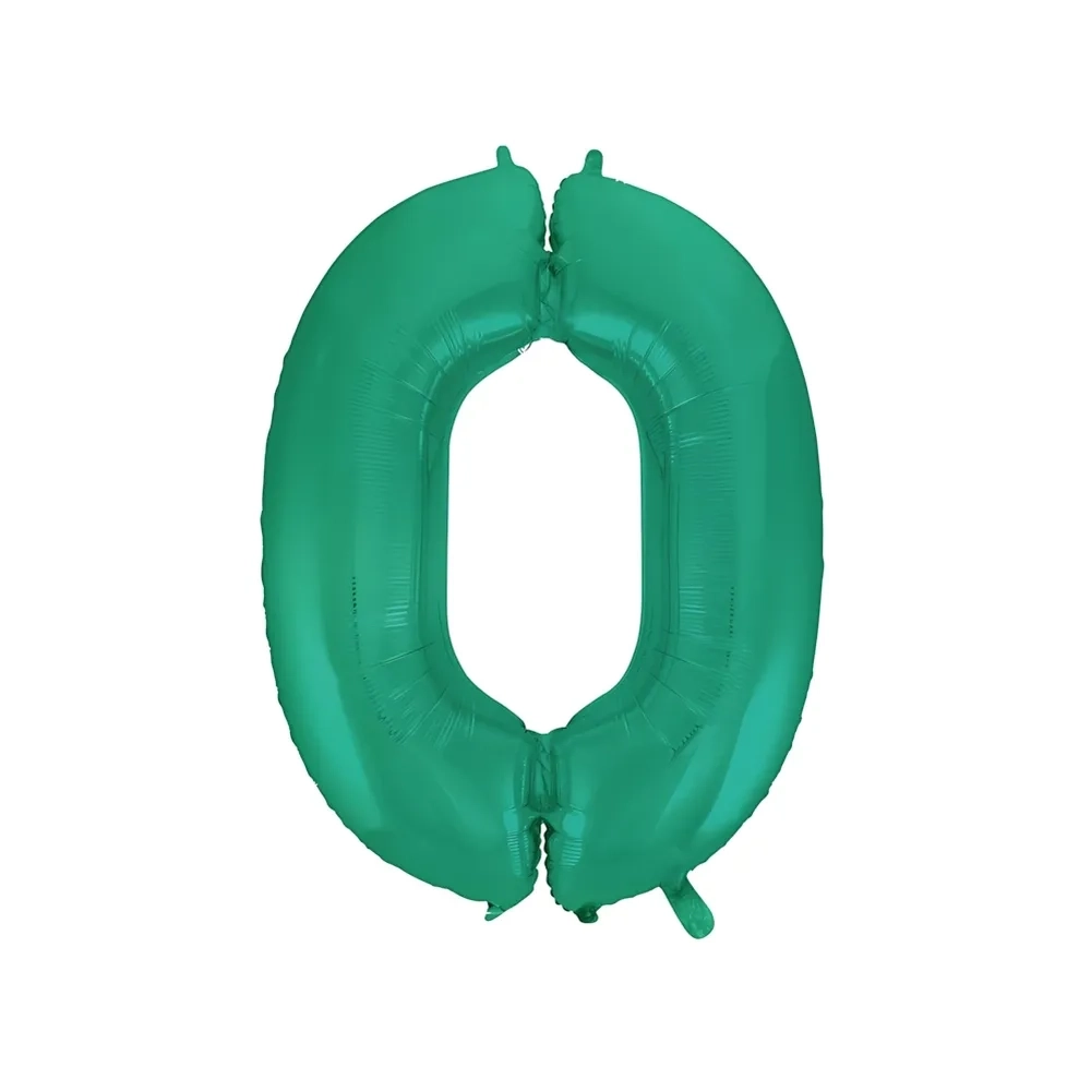 Palloncino numero 0 Satin Velvet Acquamarina super shape 40" (101cm) in mylar, 1pz.