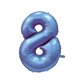 Palloncino numero 8 Satin Velvet Periwinkle super shape 40" (101cm) in mylar, 1pz.
