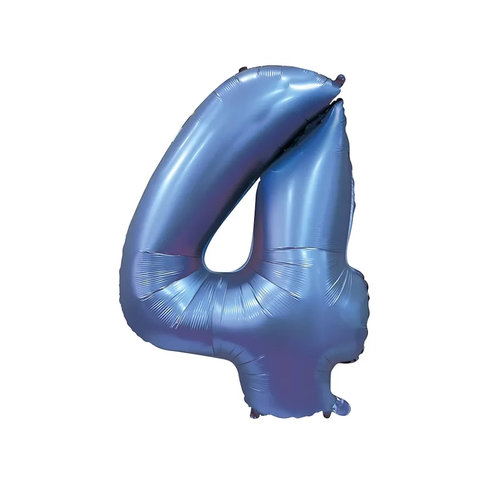 Palloncino numero 4 Satin Velvet Periwinkle super shape 40" (101cm) in mylar, 1pz.