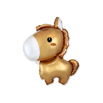 Palloncino Pony Marrone super shape 34" (86cm) in mylar, 1pz.