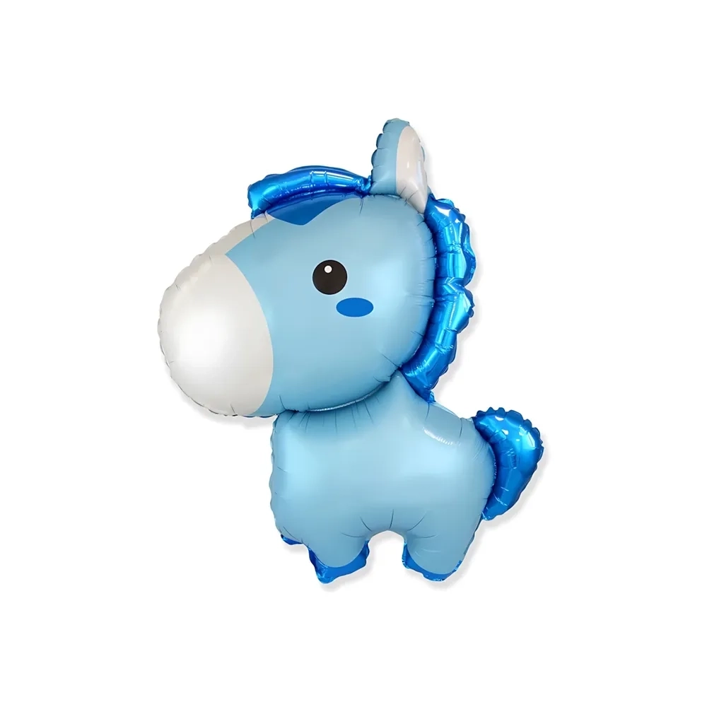 Palloncino Pony Celeste super shape 34" (86cm) in mylar, 1pz.