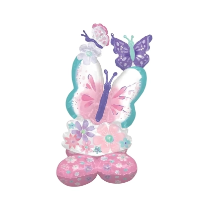 Palloncino Farfalle Primavera airloonz 44" (111cm) in mylar, 1pz.