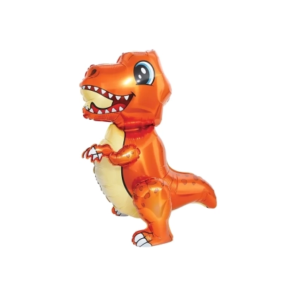 Palloncino 4D T-Rex Marrone Divertente super shape 35" (88cm) in mylar, 1pz.