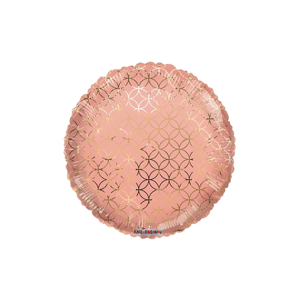 Palloncino tondo con disegno Geometrico Nero super shape 26" (66cm) in mylar, 1pz.