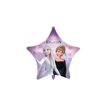 Palloncino Frozen II Elsa e Anna con pesetto e nastrino standard shape 18" (45cm) in mylar, 1pz.