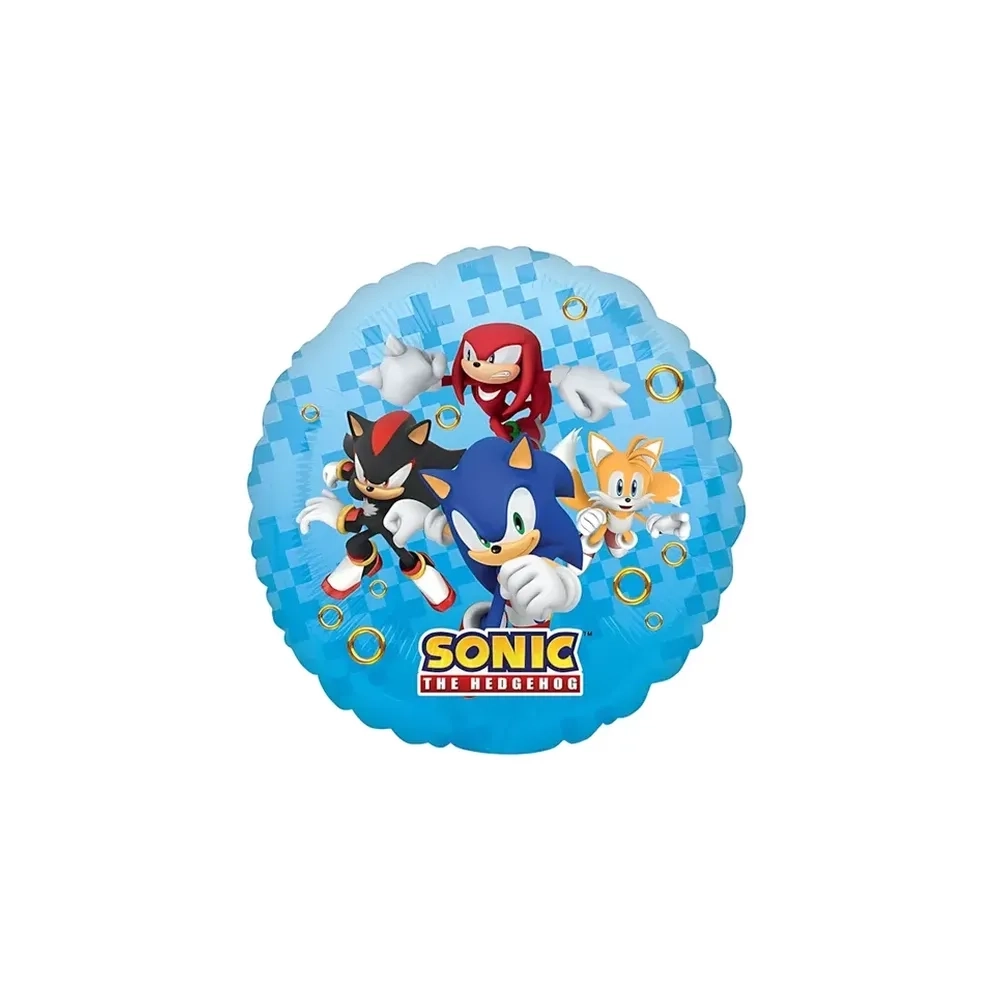 Palloncino Sonic and Friends tondo standard shape 18" (45cm) in mylar, 1pz.
