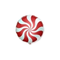 Palloncino Caramella Rosso Tondo standard shape 18" (45cm) in mylar, 1pz.