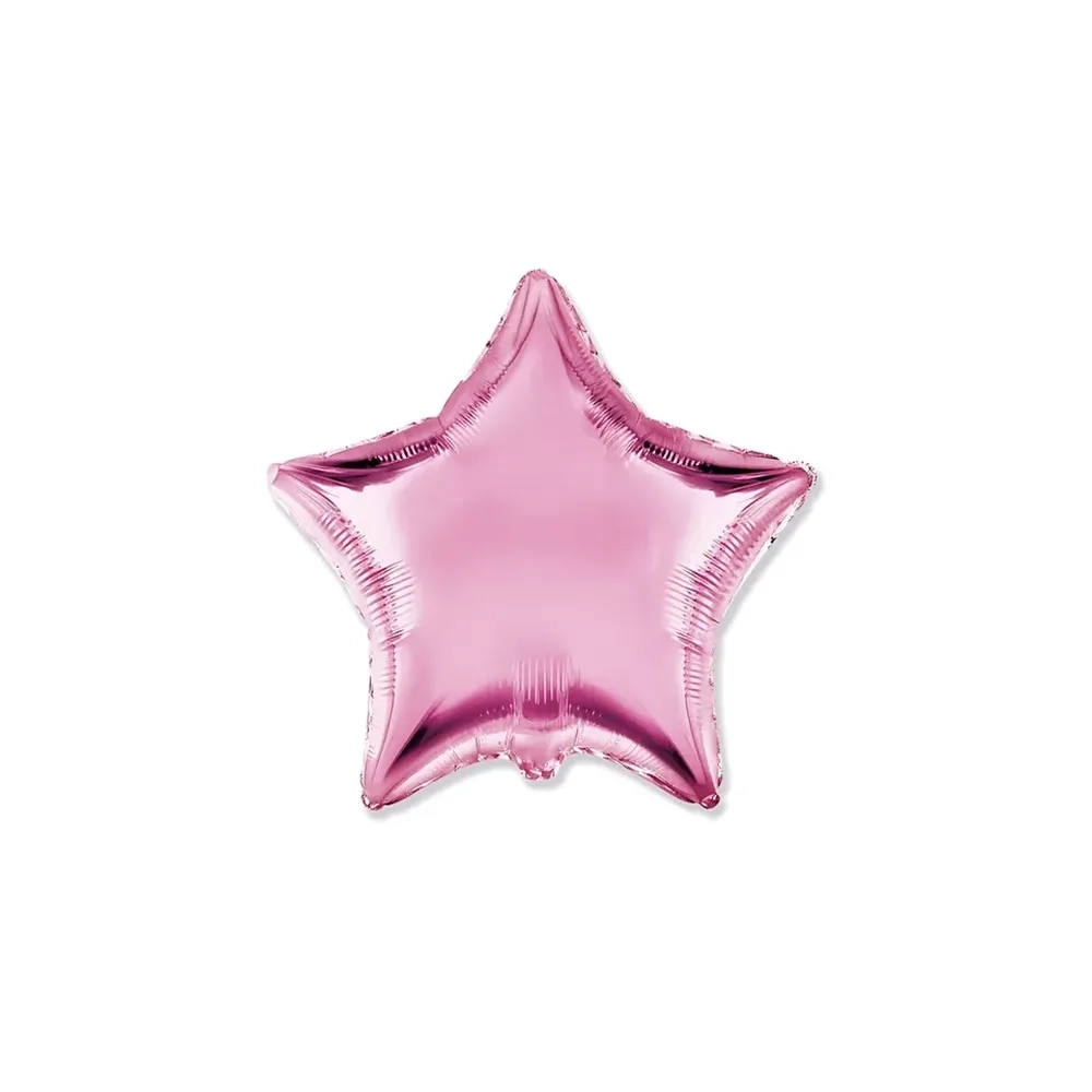 Palloncino Stella Rosa Chiaro standard shape 18" (45cm) in mylar, 1pz.