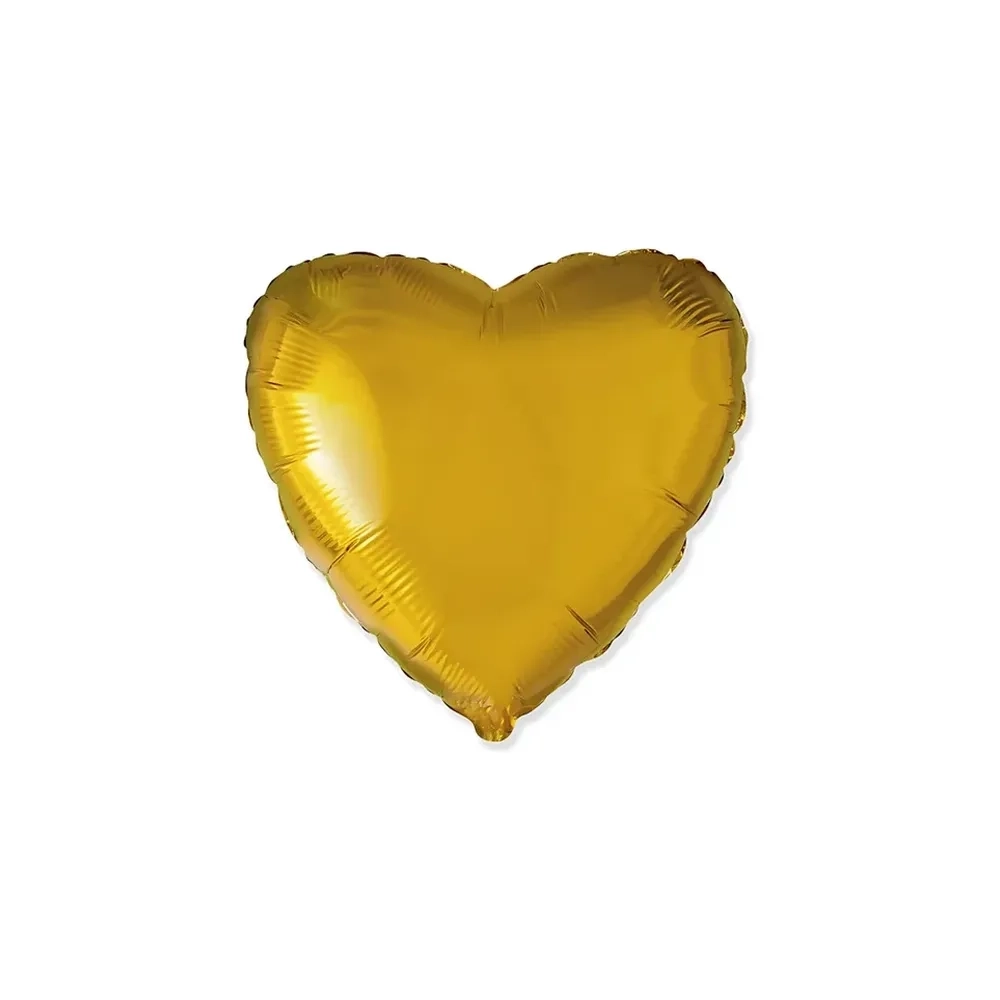 Palloncino Cuore Oro standard shape 18" (45cm) in mylar, 1pz.