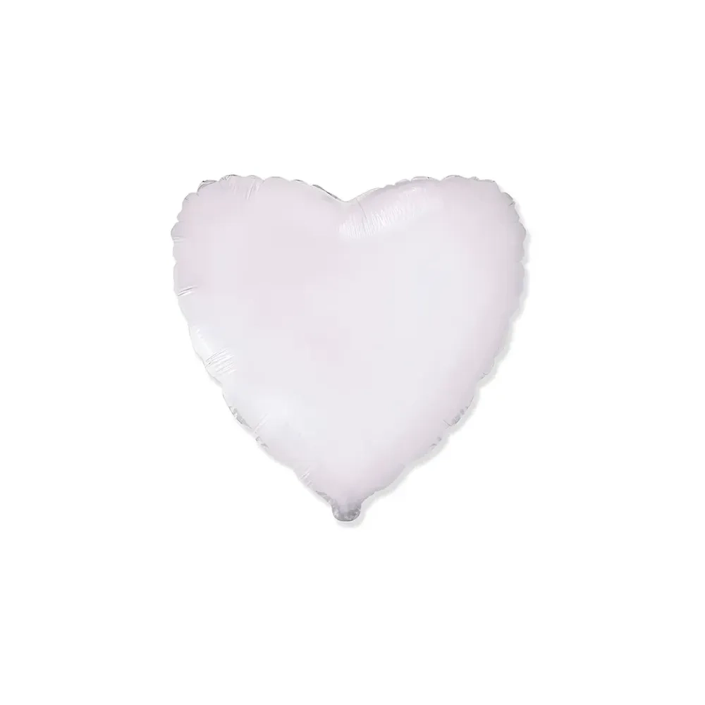 Palloncino Cuore Bianco standard shape 18" (45cm) in mylar, 1pz.