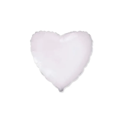 Palloncino Cuore Bianco standard shape 18" (45cm) in mylar, 1pz.