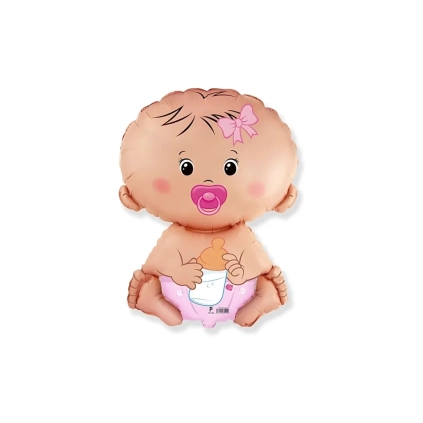 Palloncino Bimba Seduta con Ciuccio super shape 26" (66cm) in mylar, 1pz.