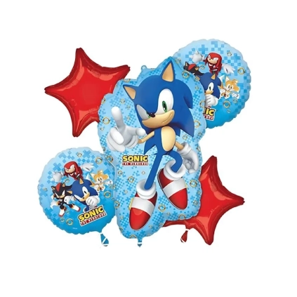 Palloncino Sonic The Hedgehog Bouquet super shape 30" (76cm) in mylar, 1pz.