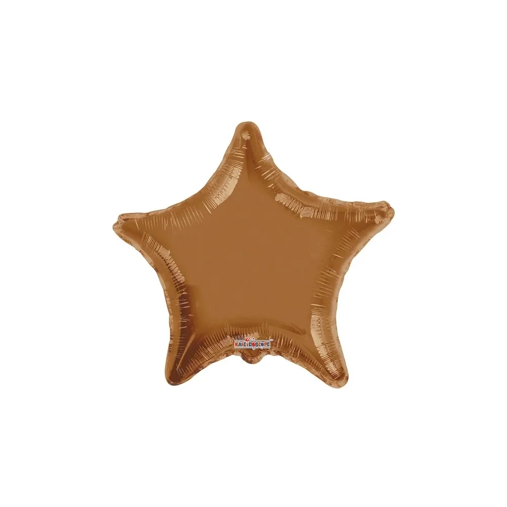 Palloncino Stella Marrone Moka standard shape 22" (55cm) in mylar, 1pz.