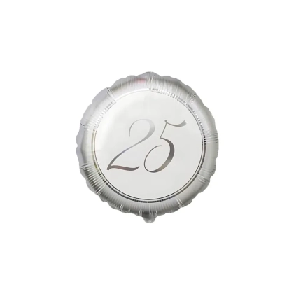 Palloncino 25° Argento standard shape 18" (45cm) in mylar, 1pz.