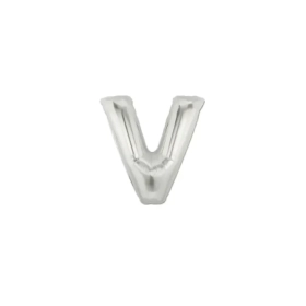 Palloncini Lettera V Argento micro shape 7" (17cm) in mylar, 5pz.