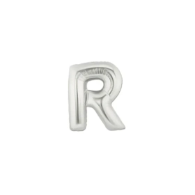 Palloncini Lettera R Argento micro shape 7" (17cm) in mylar, 5pz.