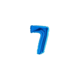 Palloncini numero 7 Blu micro shape 7" (17cm) in mylar, 5pz.