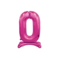 Palloncino numero 0 fucsia standing super shape 30" (76cm) in mylar, 1pz.